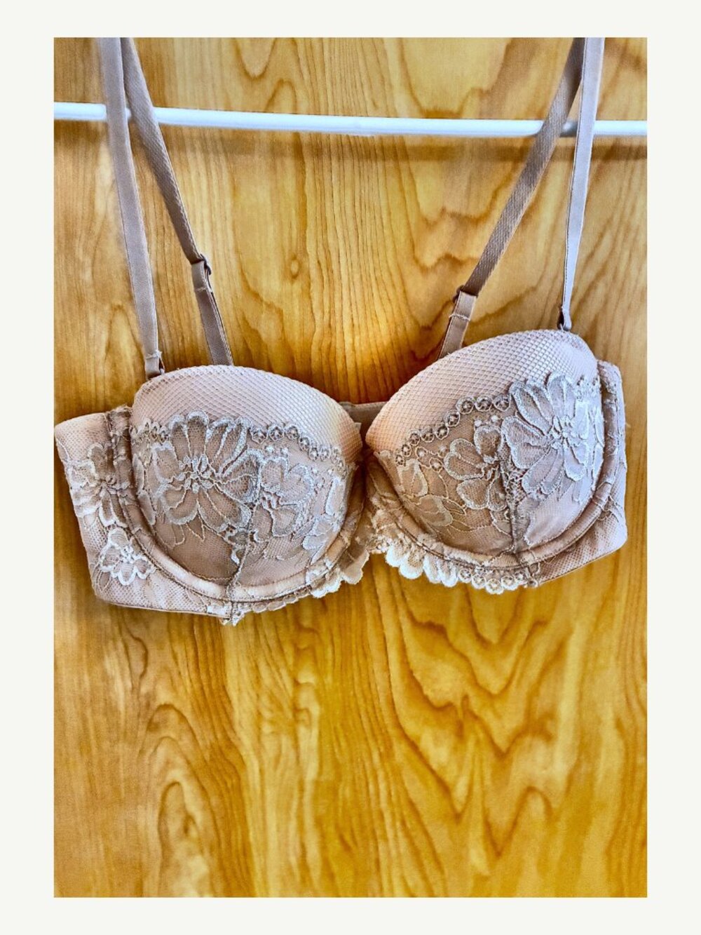 Maidenform Nude Lace Convertible Strapless Underwire Bra 34B